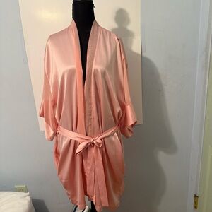 Victoria's Secret Gold Label Vintage Blush Satin Robe one small snag